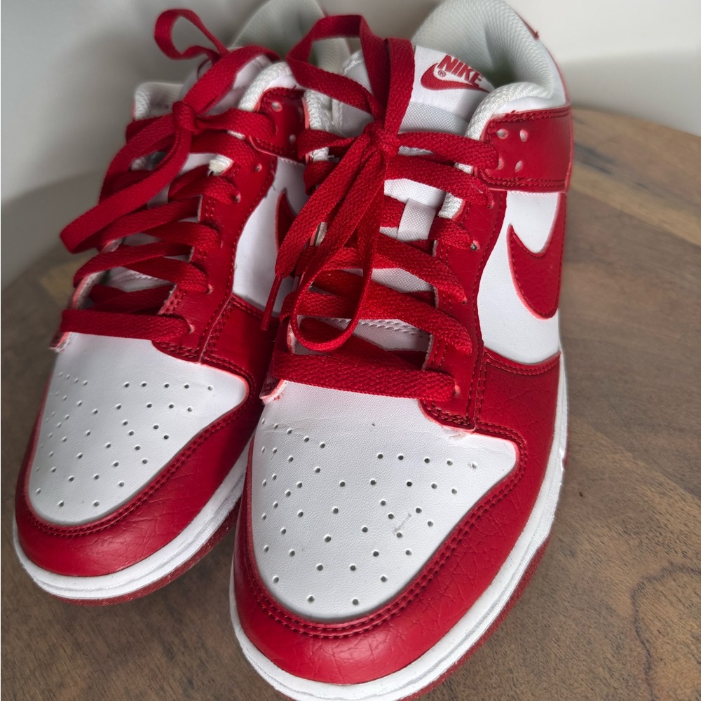 Nike Dunks Low Red and White Sneakers